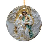 mivceklw Décorations d'arbre de Noël Catholiques Effet 3D | Décoration Arbre de Noël en Acrylique | Pendaison pour Fête Maison Cuisine Chambre Appartement Petits Espaces Vitrines