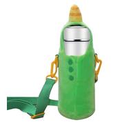 mivceklw Dinosaur Design Water Bottle Holder, Cartoon Water Bottle Sleeve, Plush Water Bottle Carrier, Decorative Waters Bottles Holder 8,5 x 8,5 x 21 cm for Sports, Outdoor, Travel, Green Color,