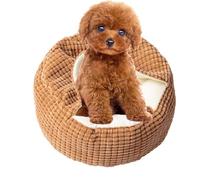 mivceklw Elegant Design Cat Bed, Corduroy Pet Bed, Round Dog Nest Bed, Decorative Pet Cave House for Kittens, Cats, Small Pets, Home, Indoor, Outdoor, Present, Balcony, Pink, Khaki, Gray Color