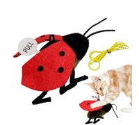 mivceklw Ladybug Cat Toy, Catnip Infused Sound Teaser, Interactive Hanging Kitten Plaything, Vibration Sensing Entertainment Game for Indoor Cats and Kittens, 1 Piece