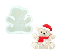 mivceklw Moules de Noël en silicone pour résine | Moules en forme d'ours en pain d'épices, moule en silicone anti-adhésif facile à démouler pour bougies, résine, cire, savon, pâtisserie, décorations