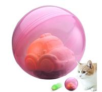 mivceklw Moving Ball Cat Toy, Interactive Automatic Rolling Ball, USB Rechargeable, Turtle Car Shape with Lights and Music, Fun Indoor Exercise Play for Cats, Kittens, 1 Set