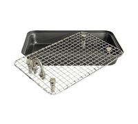 mivceklw Rabbits Litter Box, Stainless Steel Potty Trainer, Non Slip Cage Tray, Removable Training Pan, Reusable Waste Container for Indoor Small Pet Restroom, 11.81x7.87x1.77 in
