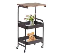mivceklw Storage Shelf with Wheels, Foldable Storage, Durable Frame Adjustable Minimalist Style Fast Setup Balanced Support Multi-Purpose, for Kitchen Warehouse Pantry Basement,17.52x12.2x3.94 inches