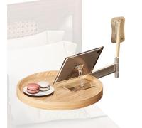 mivceklw Wall Mounted Round Table, Foldable Space-Saving Desk, 180° Rotating Floating Shelf, Sturdy Wood, Home Kitchen Offices and Work, Dining Décor, 28x28cm White Black Walnut Wood Color