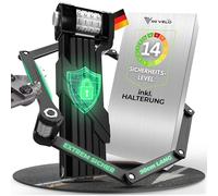 MIVELO Antivol pliable à combinaison extra sûr - Sécurité niveau 15 - Pour vélos pliables et électriques - Noir - 90 cm