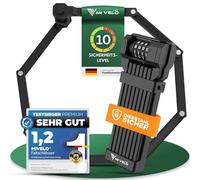 MIVELO Antivol Pliable Haute Sécurité pour Vélo - 120 cm - Serrure à Combinaison Avec Support - Idéal pour Électrique, VTT et Route