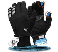 MIVELO Gants de cyclisme en polaire thermique - Gants imperméables et coupe-vent - Compatibles avec écran tactile - Gants d'hiver pour températures froides - Gants de vélo d'hiver pour homme - Noir -