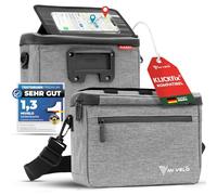 MIVELO KLICKfix Sacoche de guidon de vélo, imperméable et spacieuse, compatible avec guidon électrique, avec compartiment pour téléphone portable (gris)