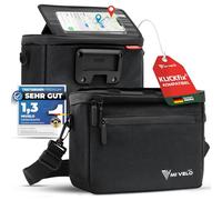 MIVELO Sacoche de guidon de vélo - Imperméable et spacieuse - Sacoche de guidon - Compatible avec vélo électrique - Avec compartiment réglable pour téléphone portable (noir réfléchissant)