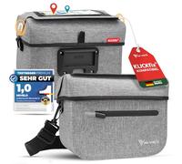 MIVELO Sacoche de guidon pour vélo KLICKfix - 100% étanche - Sacoche de guidon - Compartiment pour téléphone amovible - Sacoche de guidon - Sacoche pour guidon - Convient aux vélos électriques (Gris)