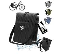 MIVELO Sacoche de vélo 3 en 1 pour Porte-Bagages - 100% étanche et sans PVC - avec Sacoche Amovible en Carbone