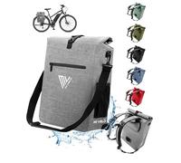 MIVELO Sacoche de vélo 3 en 1 pour Porte-Bagages - 100% étanche et sans PVC - avec Sacoche Amovible pour Ordinateur Portable - Gris