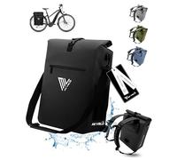 MIVELO Sacoche de vélo pour Porte-Bagages - 3 en 1-100% étanche et sans PVC - avec Sacoche Amovible pour Ordinateur Portable (25 l) - Noir