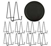 MIVIDE 10 Pcs 6 Pouces Chevalet Support Assiette Decorative, Support Cadre Photo Chevalet Noir en Métal, Chevalet Support Presentoir Porte Assiette pour Assiettes, Livres, Photos, Tablettes