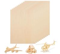 MIVIDE 10 Pcs Contreplaqué 2mm, Feuilles de Contreplaqué 400 x 300 x 2mm, Planche de Bois pour Pyrogravure, Bricolage, Modèle, Artisanat