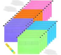 MIVIDE 25pcs Dossiers Suspendus A4, Dossier Suspendus Plastique a4 avec Onglets pour Bureau, école, Maison, Travail (5 Couleurs)