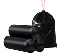 MIVIDE 261pcs Sacs Poubelle avec Cordon de Serrage, 25L à 35L Sac Poubelle Noir, HDPE Sacs Poubelle à Poignées Indéchirable pour la Maison, le Jardin, la Restauration - 55 x 59 cm (9 Rouleaux)