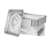 MIVIDE 30pcs Barquette Aluminium avec Couvercle, 2200ml Barquettes Alimentaires Jetables, Boite Aluminium avec Couvercle pour Cuisson, Grillage, Cuisine, Restauration