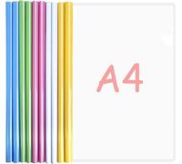 MIVIDE 30pcs Dossier Coulissante Plastique, A4 Chemise de Couvertures de Rapports avec Barre Coulissante, a4 Reliure Dossier Baguette pour Bureau, École, Accueil, Documents(10 Couleurs)