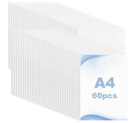 MIVIDE 60 Pièces Transparent Reliure Dossier Baguette, Feuilles A4 Couvertures de Rapports avec Barre Coulissante, A4 Reliure Dossier Plastique pour Bureau, École, Accueil, Documents