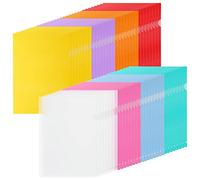 MIVIDE 64pcs Chemises Plastique, 8 Couleurs Vives Dossier en Plastique, Dossier Pochette sous Chemise Plastique A4 Coloré pour Document, École, Bureau (31 x 22cm)