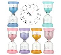 MIVIDE 6pcs Sablier Coloré, 3/5/10/15/20/30 Minutes Sablier Horloge Minuterie, Horloge Sable pour Cadeaux, Cuisine, Bureau, Domicile Déco (6 Couleur)