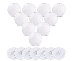 MIVIDE Lanterne Papier 15cm, Lanternes en Papiers Blanc, 20pcs | Boule Chinoise Papier, Facile à Assembler pour Décoration, Mariage, Anniversaire, Fête