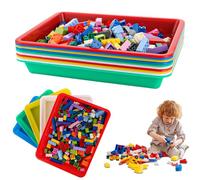 MIVIDE Lot de 20 Plateaux en Multicolores,Plateaux d'art en Plastique, Plateau Plastique Rectangulaire 28 x 21 x 3 cm, Plateau d'activité pour l'artisanat, l'école, la Maison - 5 Couleurs