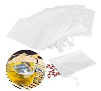 MIVIDE Lot de 500 sachets à thé jetables avec cordon de serrage, 10 x 15 cm, sachets à thé pour thé en vrac, sachets de thé jetables pour thé en vrac, épices, café, herbes