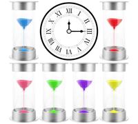 MIVIDE Lot de 6 Sabliers pour Enfants, 1/3/5/10/15/45 Minutes Sablier Coloré, Sabliers Minuterie pour Enfants, Cuisine, Jeux, Travail