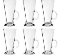 MIVIDE Lot de 6 Tasses à Café Irlandais, 250 ml Verres à Café avec Pied, Irish Coffee Tasse pour Cappuccino, Thé, Café, Latte