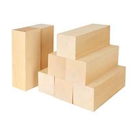 MIVIDE Lot de 8 grands blocs de sculpture en tilleul de 15 x 5 x 5 cm, blocs de bois brut pour sculpture et découpage