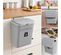 MIVIDE Poubelle Cuisine Suspendue pour Cuisine, Porte, Salle de Bain, Chambre, Salon (Gris-9L)