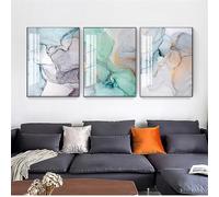 MIVINC 3 Pièces Affiche-Tableaux Muraux Affiches Géométriques Peintures Abstraites sur Toile Style Marbre à L'Encre pour Salon Bureau Chambre Décoration Intérieure-60 * 80cm (Pas encadré)