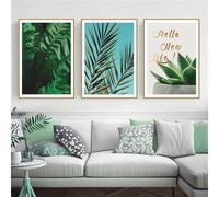 MIVINC Tableau sur Toile Représentant Des Plantes Vertes Nordiques Affiches et Impressions de Succulentes Décoration Murale pour Salon Chambre Cuisine-50 * 60cm-3PCS (sans cadre)
