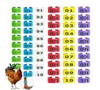 Mivofun 60 pièces anneaux de cuisse de poulet, 16 mm, 20 mm bandes d'identification en plastique à clipser, pour canards, Seafige, oie, volaille sauvage, dindes (6 couleurs)