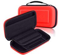Mivofun Étui de voyage rigide pour Nintendo Switch, coque en EVA résistante à l'eau, sac de transport, pochette portable pour console Nintendo Switch et accessoires de jeu (rouge)