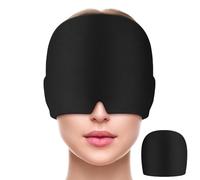 MIVORA Bonnet Migraine Relief Cap, Réutilisable Masque Migraine et Céphalées, Bonnet Anti Migraine Poche de Glace en Gel Masque, Compresse Chaud Froid Poche De Glace En Gel (Noir)