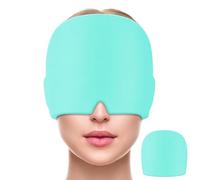 MIVORA Bonnet Migraine Relief Cap, Réutilisable Masque Migraine et Céphalées, Bonnet Anti Migraine Poche de Glace en Gel Masque, Compresse Chaud Froid Poche De Glace En Gel (Bleu)