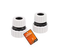 Mivos 2 raccords de tuyau 1/2" vers 3/4" - Réducteur de tuyau - Fabriqué en plastique recyclé à 90 % - Raccord 1/2" (13 mm) x 3/4" (19 mm) - Fabriqué en Union européenne