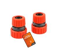 MIVOS 2 x Raccord de Tuyau 1/2" à 3/4" - Réducteur de Tuyau 1/2" (13mm) par 3/4" (19mm) - Connecteur Rapide e Réparateur de Tuyau d'Arrosage - Fabriqué en UE