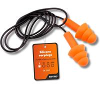 Mivos 5 Pairs Reusable Silicone Earplugs Waterproof Soft Earplugs With Cord-32db Noise Reduction For Optimal Hearing Protection