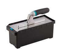 MIVOS Jeu de Truelles avec poignée amovible et boîte de transport - 6, 8, 10, 12mm, Type U, type Tiger - 6 Truelles dentées - Truelle inox avec poignée soft - Truelles à carrelage