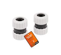 Mivos Lot de 2 raccords de tuyau pour tuyaux de 3/4" (19 mm), fabriqués en plastique 90 % recyclé, raccord de réparation de tuyau pour tuyau d'eau de 3/4", fabriqué en Union Européenne