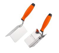Mivos Lot de 2 Truelles d'Angle en Acier Inoxydable 120 x 60 mm - Truelle d'Angle Intérieure et Extérieure en Acier Inoxydable - Spatule d'Angle avec Poignée Souple - Fabriquée en UE