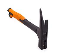 Mivos Marteau de Charpentier e Couvreur 600 gr - Tête en Acier Carbone Trempé - Manche en Fibre de Verre - Arrache-Clou avec Support Aimanté pour Clou - DIN 7239