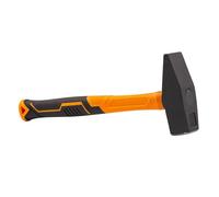 Mivos Marteau de Serrurier 1500 g - Marteau de Mécanicien avec Tête en Acier Carbone Trempé - Outil de Menuisier avec Manche en Fibre de Verre - Din 1041 - Dureté 50-55 HRC