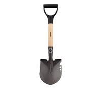 MIVOS Pelle de Camping en Acier au Bore Trempé - Longueur 66 cm - Manche en Bois - Poignée en D - Pelle de Survie Pointue - Fabriquée en
