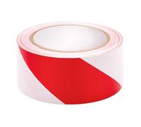 MIVOS Ruban de signalisation rayé 48mm x 25m - blanc et rouge - Ruban de délimitation - Ruban de marquage pour délimiter des zones - Ruban adhésif de signalisation - Ruban adhésif de marquage